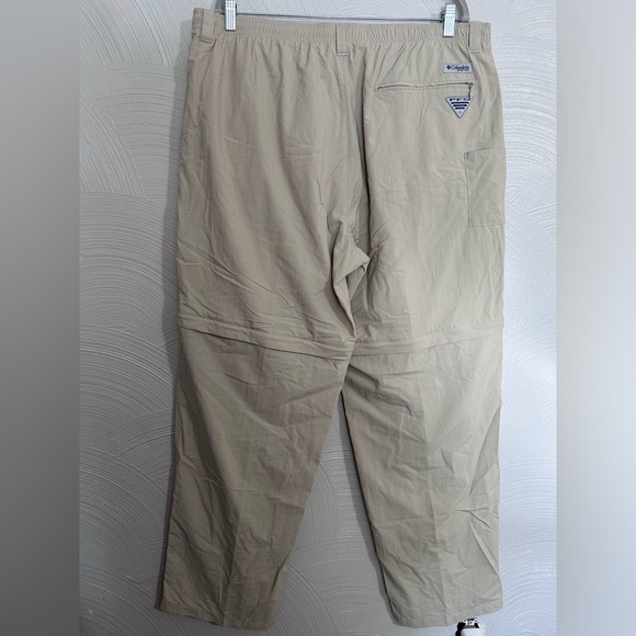 Columbia PFG Pants Omni-Shade Convertible Beige Hiking Trail Mens Sz XXL X 32L - Picture 7 of 9